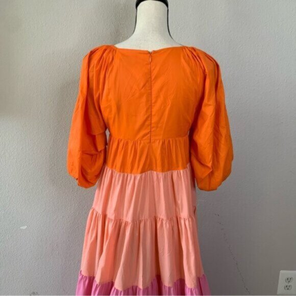 NWT STAUD Meadow Colorblock Flowy Maxi Dress - Picture 12 of 16